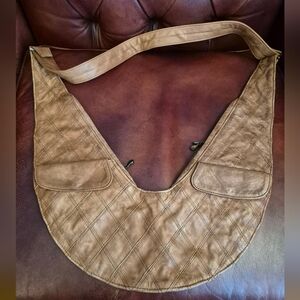 Sash Bag Brown Diamond Quilted Leather Full Sash